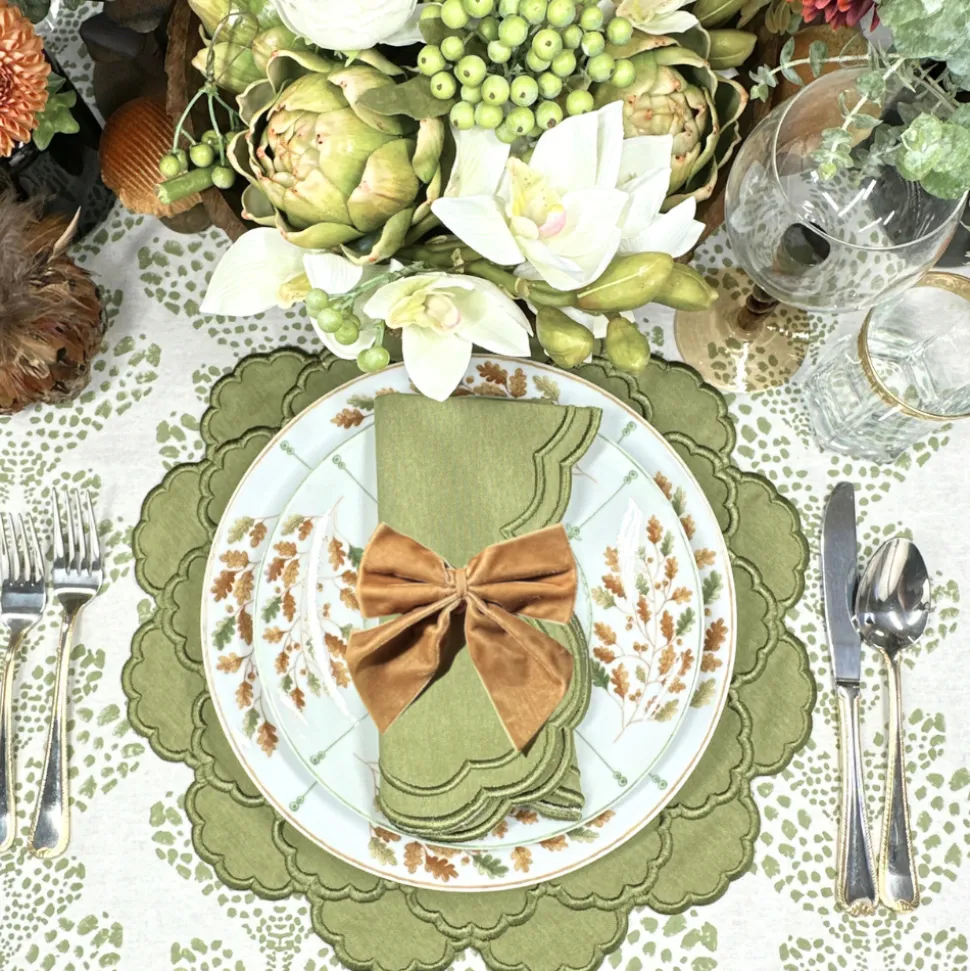 Gold Bow Velvet Napkin Ties, Set of 4