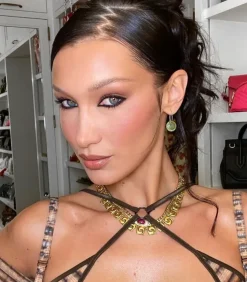 Gold Drop Gem Earring