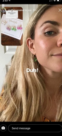 Gold Drop Gem Earring