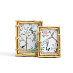 Gold Faux Bamboo Photo Frame, Set of 2