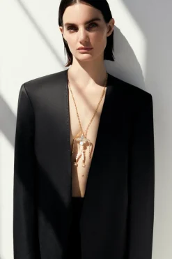 Gold Figure Pendant with Chain