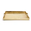 Gold Hotel De Ville Decorative Square Tray Recycled Aluminum