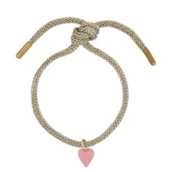Gold Lurex Bracelet with Mini Heart