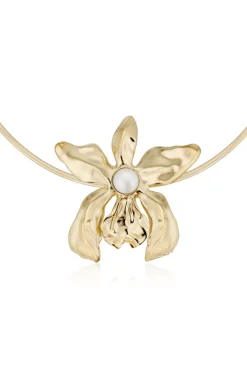 Gold Orchid Choker