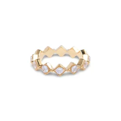 Gold Pave Diamond Gem Ring