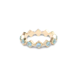Gold Pave Diamond Gem Ring