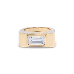 Gold Rectangle Stone Ring
