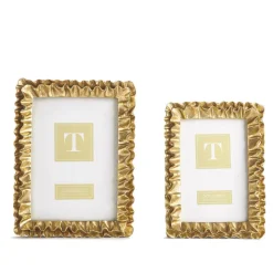 Gold Ruffles Photo Frames, Set of 2