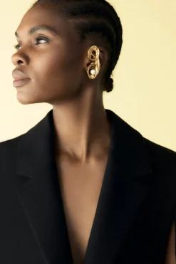 Gold Spiral Over Ear Cuff