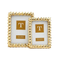 Gold Wave Photo Frame, Set of 2