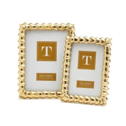 Gold Wave Photo Frame, Set of 2