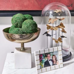 Golden Butterflies in Dome, Set of 2