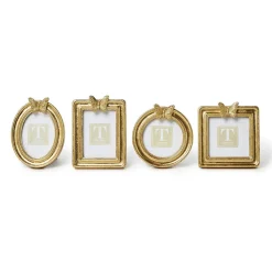 Golden Butterfly Gold Leaf Finish Photo Frames, Set of 4