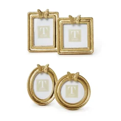 Golden Butterfly Gold Leaf Finish Photo Frames, Set of 4