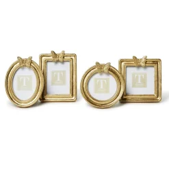 Golden Butterfly Gold Leaf Finish Photo Frames, Set of 4