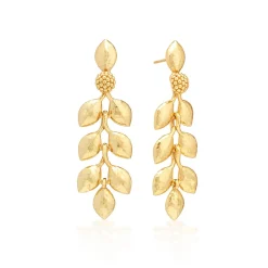 Golden Laurel Dangle Earrings