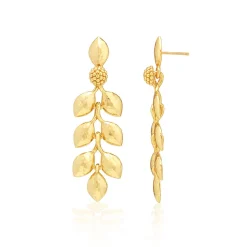 Golden Laurel Dangle Earrings