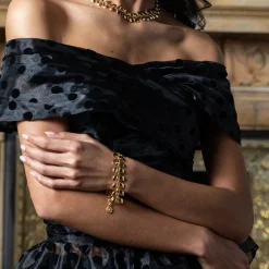 Golden Laurel Link Bracelet