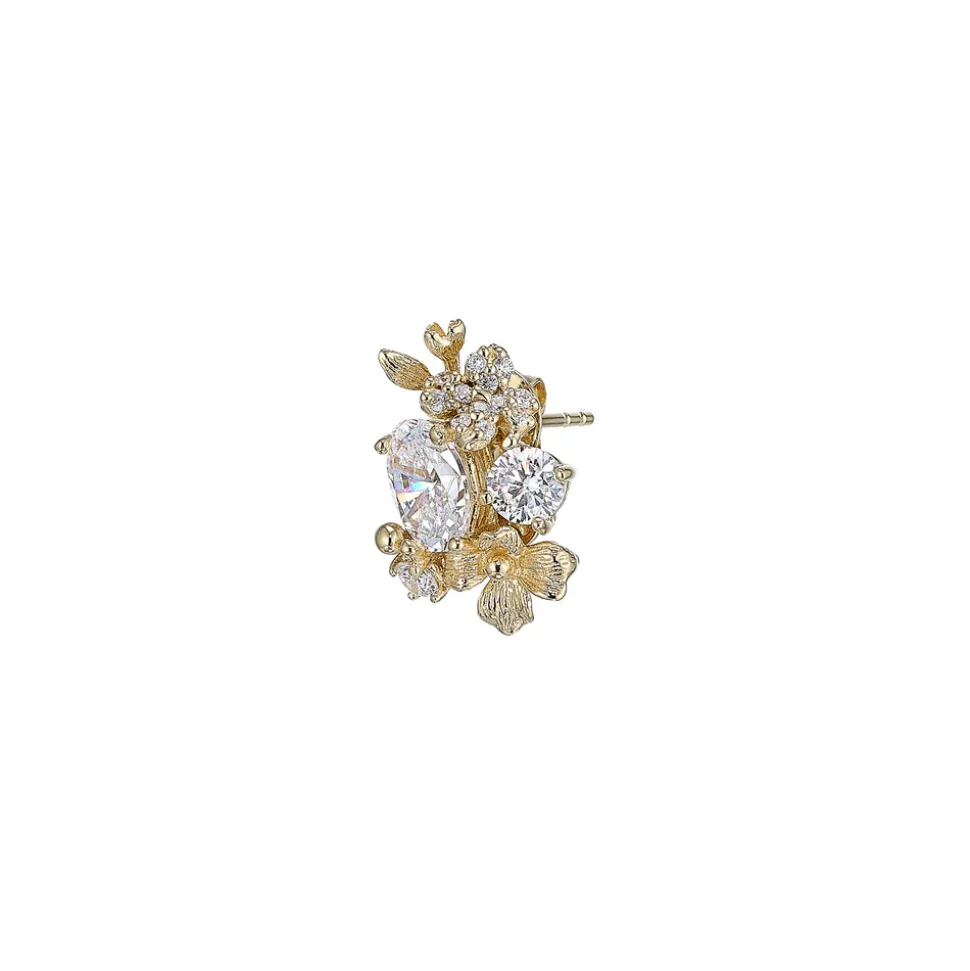 Golden Posy Diamond Studs