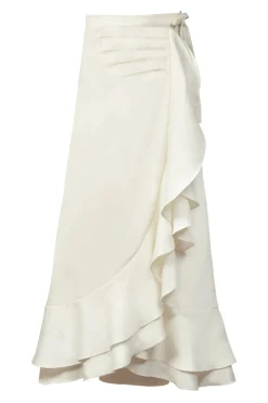 Golestan Ruffle Skirt in Off-White