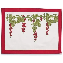 Gooseberry Mats in Red & Green, Set of 6