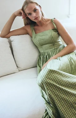 Grace Dress in Green Gingham