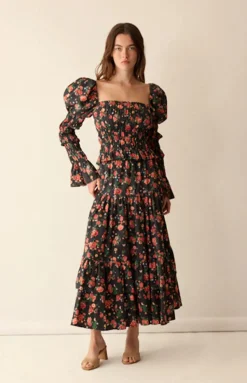 Gracie Top in Midnight Garden