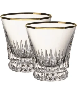 Grand Royal Gold Old Fashioned Pair in Clear & Gold
