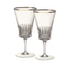 Grand Royal Gold Water Goblet Pair in Clear & Gold