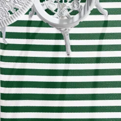 Green and White Stripes Mat