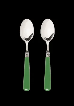 Green Dessert Spoons, Set of 2
