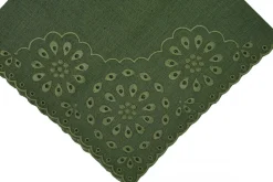 Green Eyelet Dinner Napkins, Set of 4