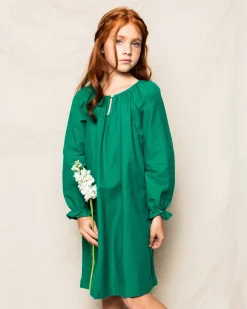 Green Flannel Delphine Nightgown