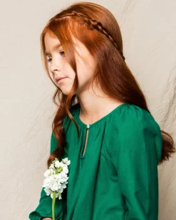 Green Flannel Delphine Nightgown