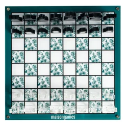 Green Floral Chess Set