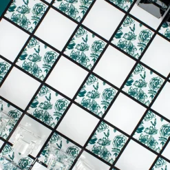 Green Floral Chess Set