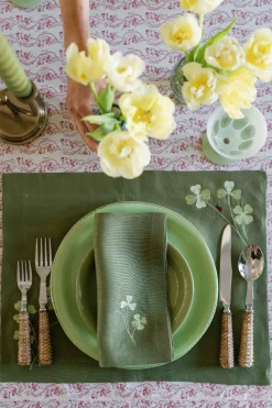 Green Four Leaf Clover Napkin, Set of 2