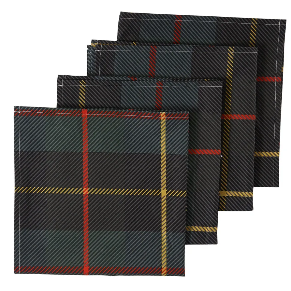 Green Plaid Napkins, Set of 4