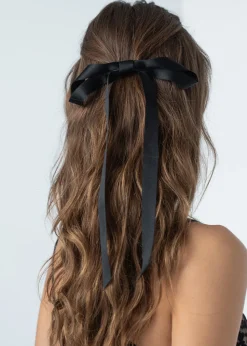Gretta Bow Barrette in Black