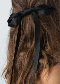 Gretta Bow Barrette in Black