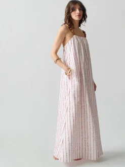 Grikos Stripe Dress in White