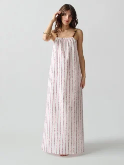 Grikos Stripe Dress in White