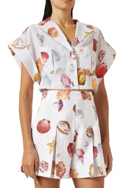 Guayaba Crop Top in Conchitas White Print