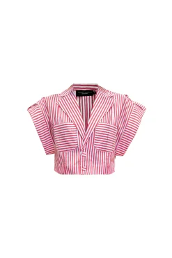 Guayaba Crop Top in Red Stripes