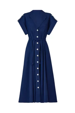 Guayaba Midi Dress in Navy