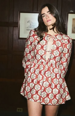 Gussie Dress in Saffron Trellis