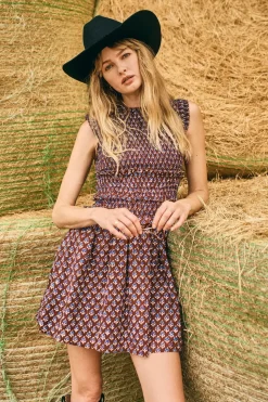 Gweneth Dress in Autumn Fleur Fig