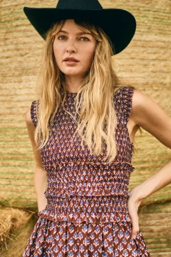 Gweneth Dress in Autumn Fleur Fig