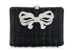Hailey Wicker Basket Bow Clutch