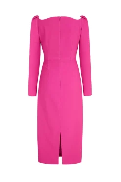 Halley Dress Stretch Crepe Hot Pink